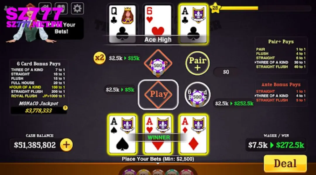 Three cards poker the national game